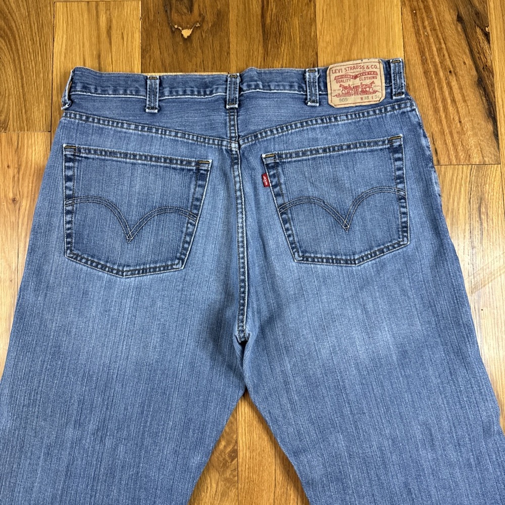 LEVIS 505 Mens 38x34 505 Black Batwing Red‎ Tab Reg Straight Fit Vintage Y2K - Picture 12 of 14